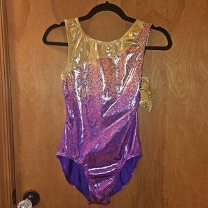 BALERA Sparkling Purple & Gold Leotard SMALL
